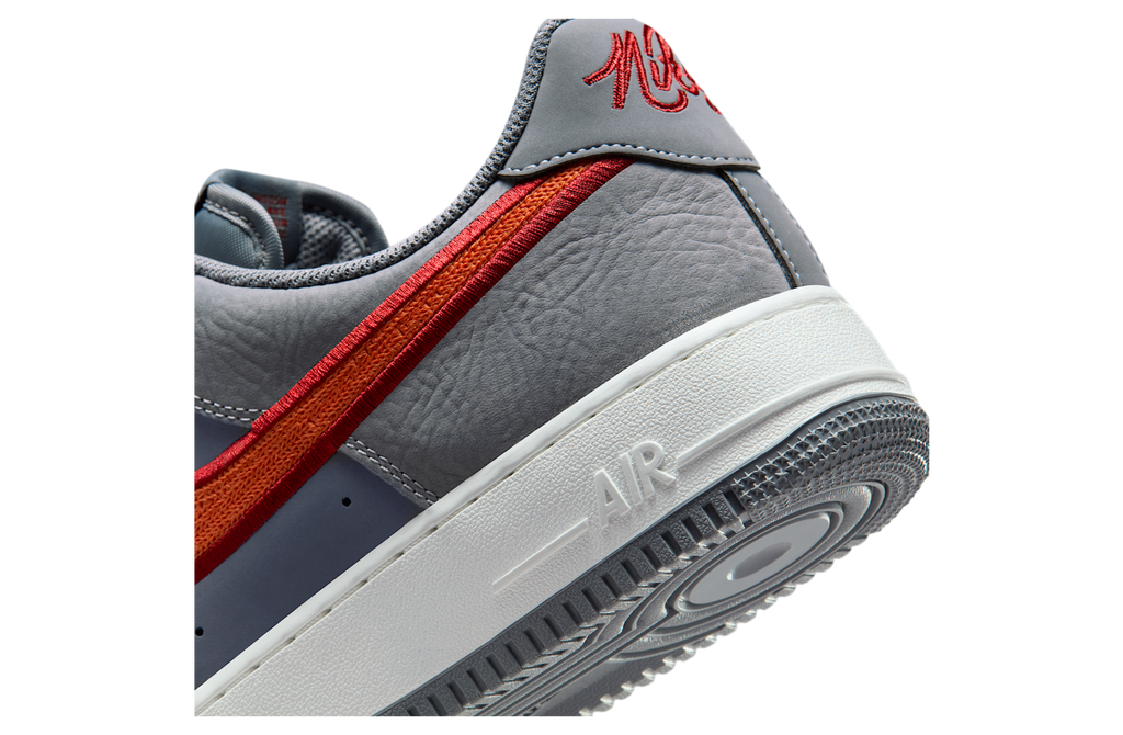 Nike Air Force 1 07 Lv8 Cool Grey / Team Crimson - Image 8