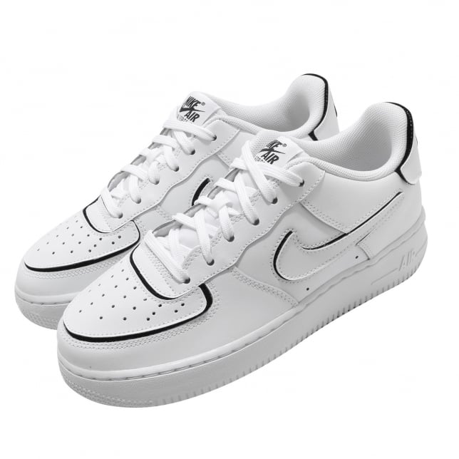Nike Air Force 1/1 GS White Black - Image 8