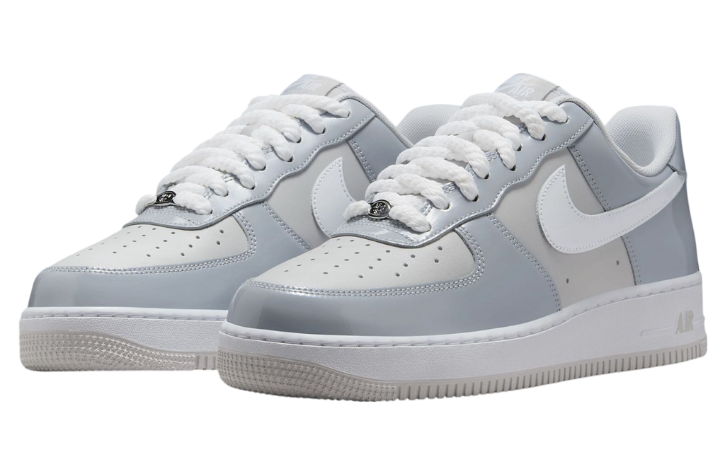 Nike Air Force 1 Low Patent Leather Wolf Grey / Vast Grey - Image 2