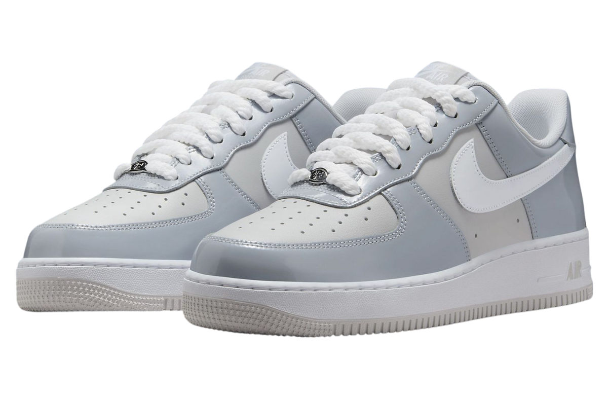 Nike Air Force 1 Low Patent Leather Wolf Grey / Vast Grey - Image 2