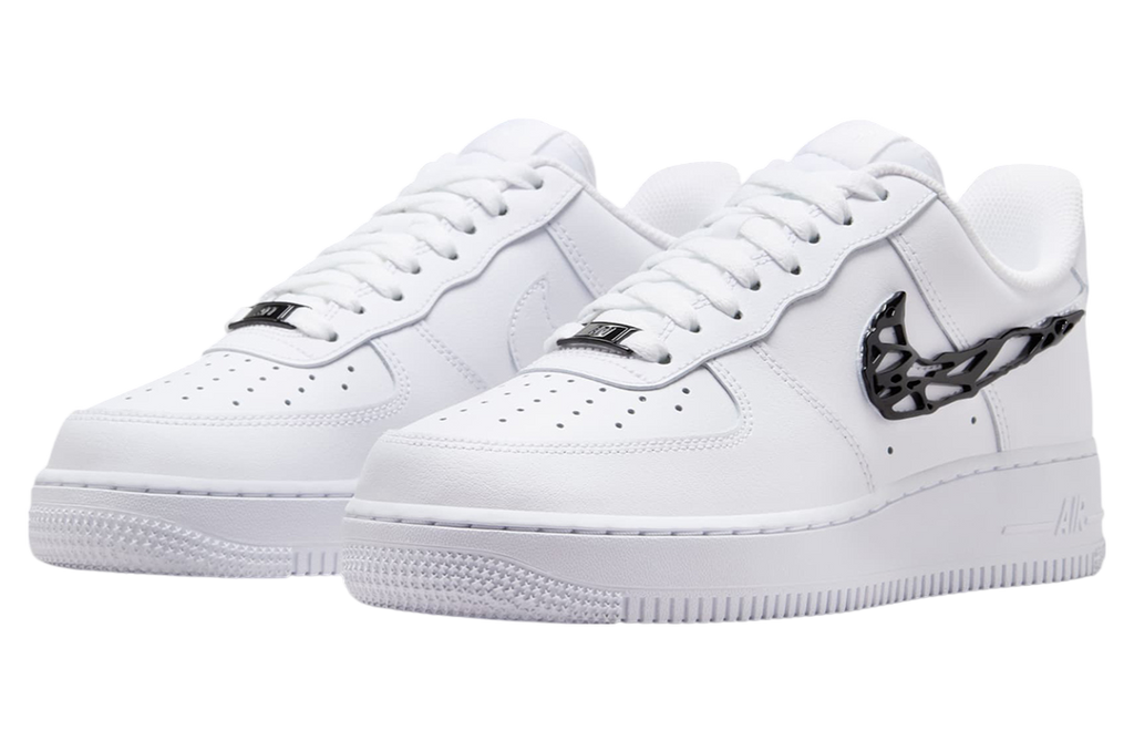 Nike Air Force 1 Low Shredded Metal Swoosh White / Black - Image 2