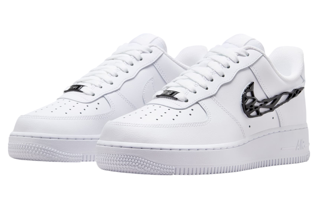 Nike Air Force 1 Low Shredded Metal Swoosh White / Black - Image 2
