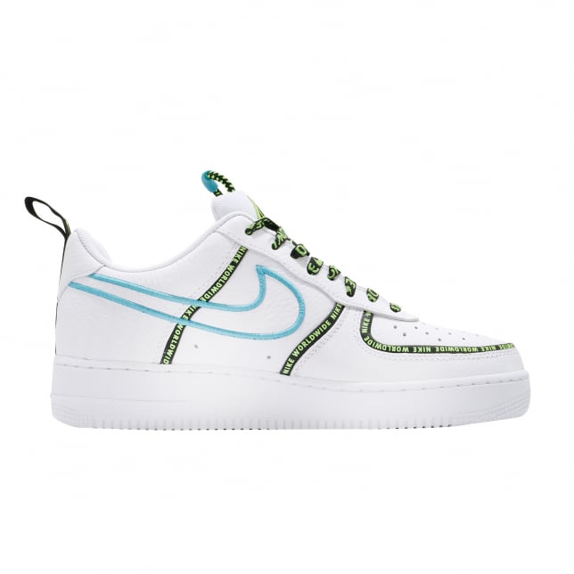 Nike Air Force 1 Low Worldwide White Blue Fury Volt - Image 2