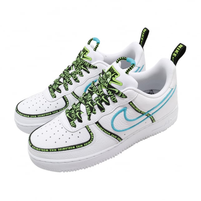 Nike Air Force 1 Low Worldwide White Blue Fury Volt - Image 8