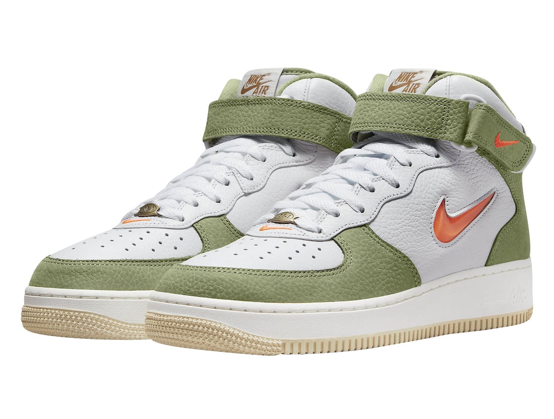 Nike Air Force 1 Mid Olive Green Total Orange - Image 2