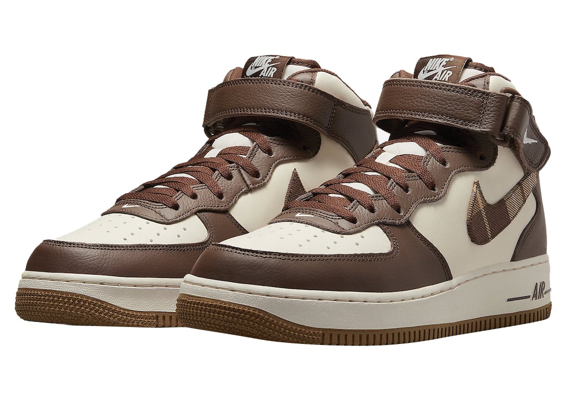 Nike Air Force 1 Mid Plaid Brown - Image 2