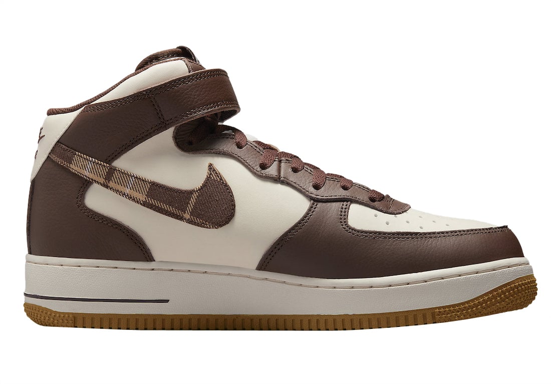 Nike Air Force 1 Mid Plaid Brown - Image 3