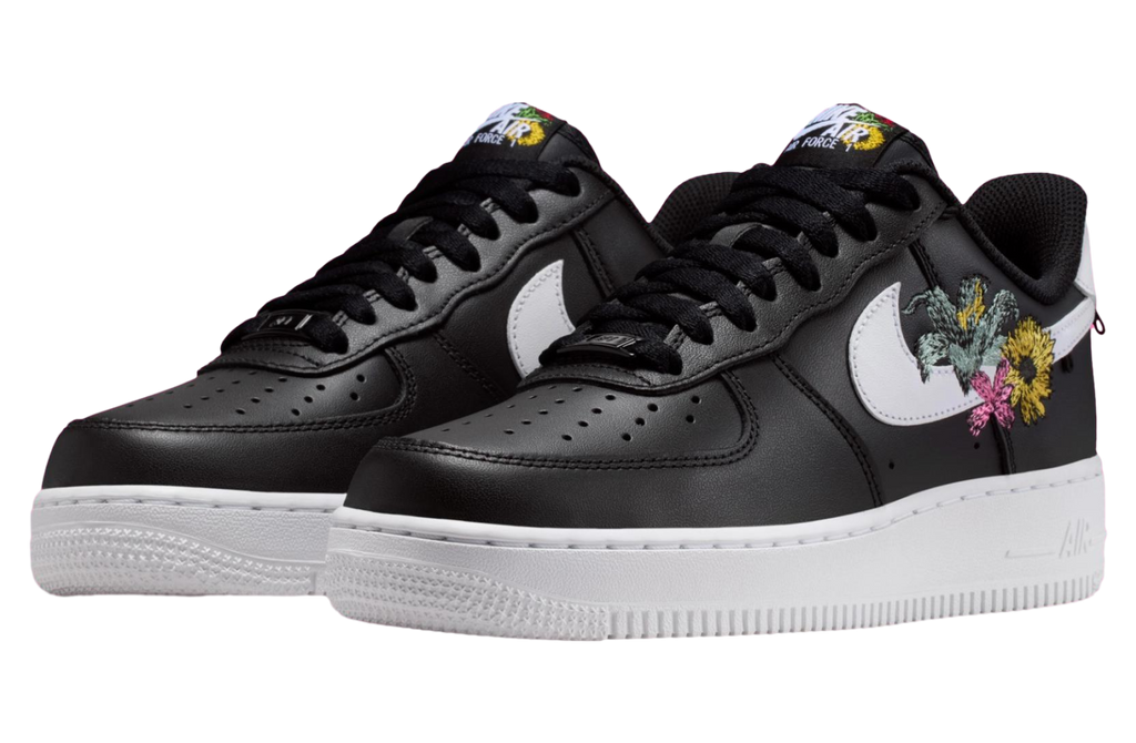 Nike Air Force 1 Now Flowers Black / Metallic Gold - Image 3