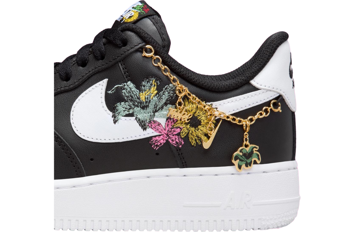 Nike Air Force 1 Now Flowers Black / Metallic Gold - Image 8
