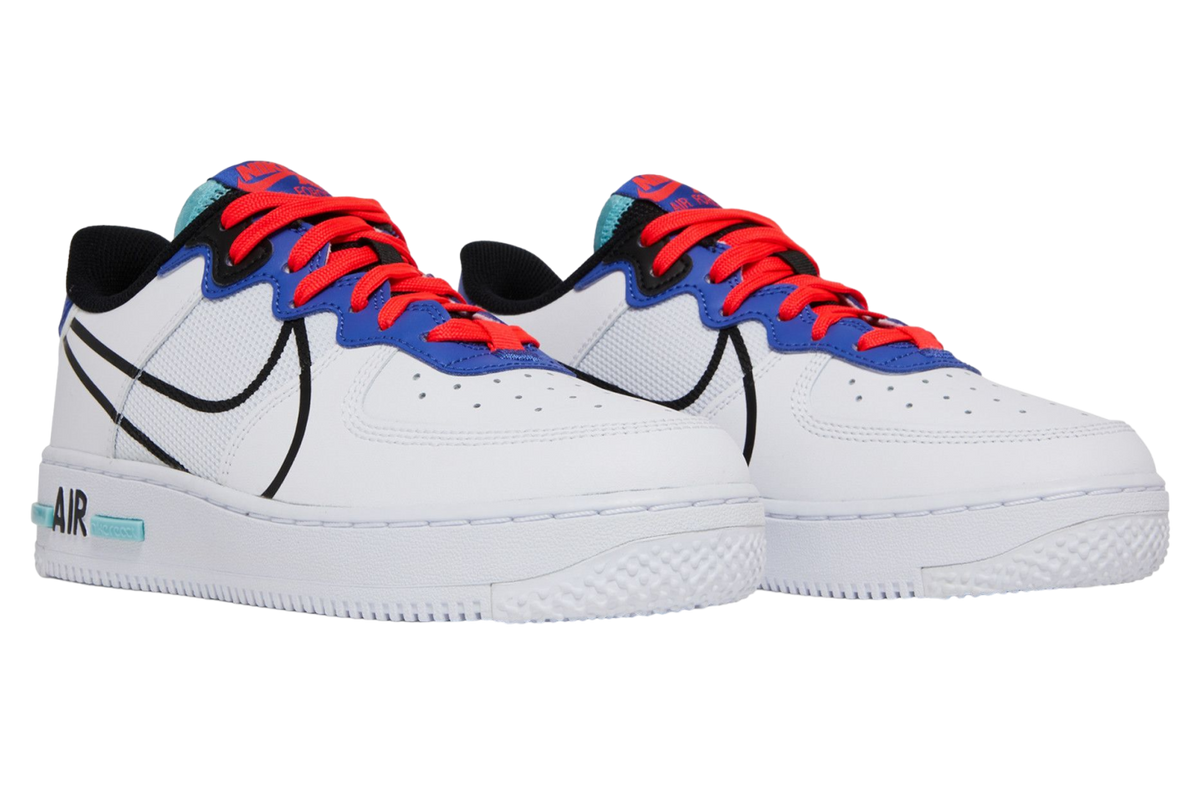 Nike Air Force 1 React GS Astronomy Blue Laser Crimson - Image 5