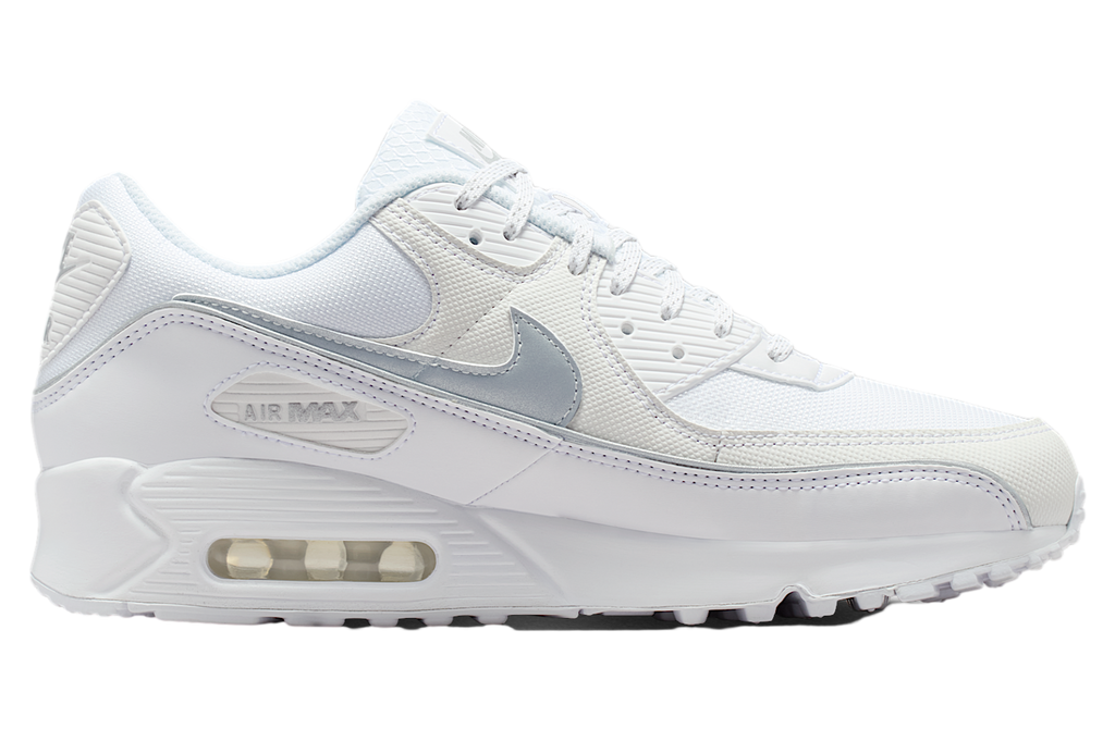 Nike Air Max 90 Premium White / Metallic Silver - Image 3