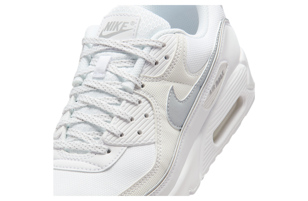 Nike Air Max 90 Premium White / Metallic Silver - Image 7