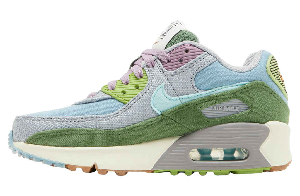Nike Air Max 90 SE GS Sun Club-Worn Blue Treeline - Image 2