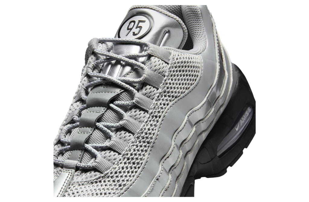 Nike Air Max 95 Big Bubble Metallic Silver / Black - Image 7