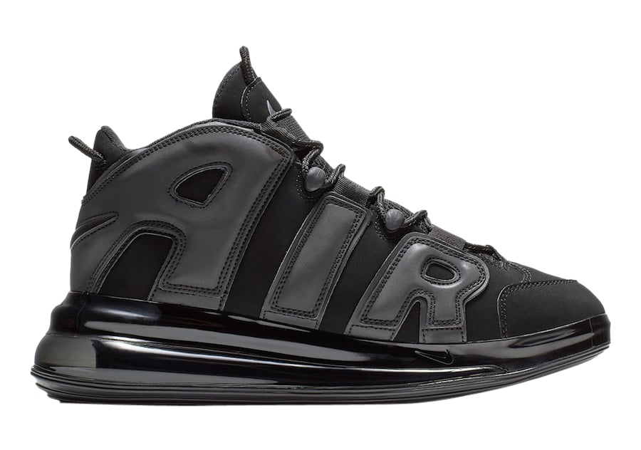 Nike Air More Uptempo 720 Triple Black - Image 3
