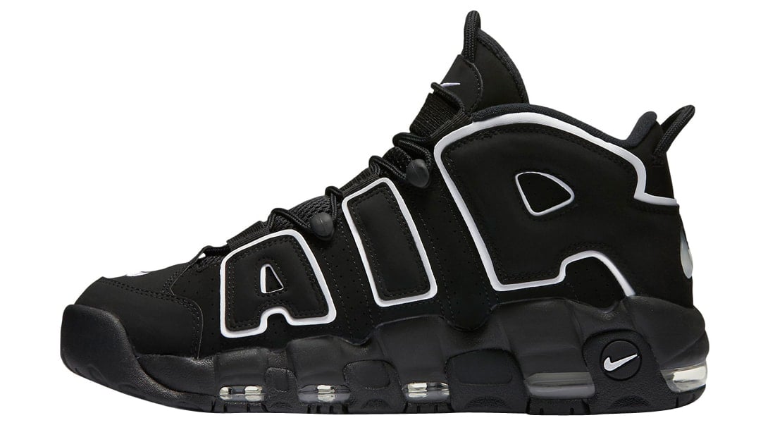 Nike Air More Uptempo GS Black White - Image 2