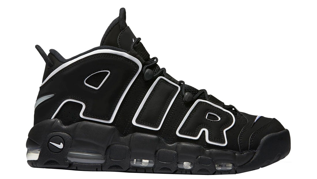 Nike Air More Uptempo GS Black White - Image 3