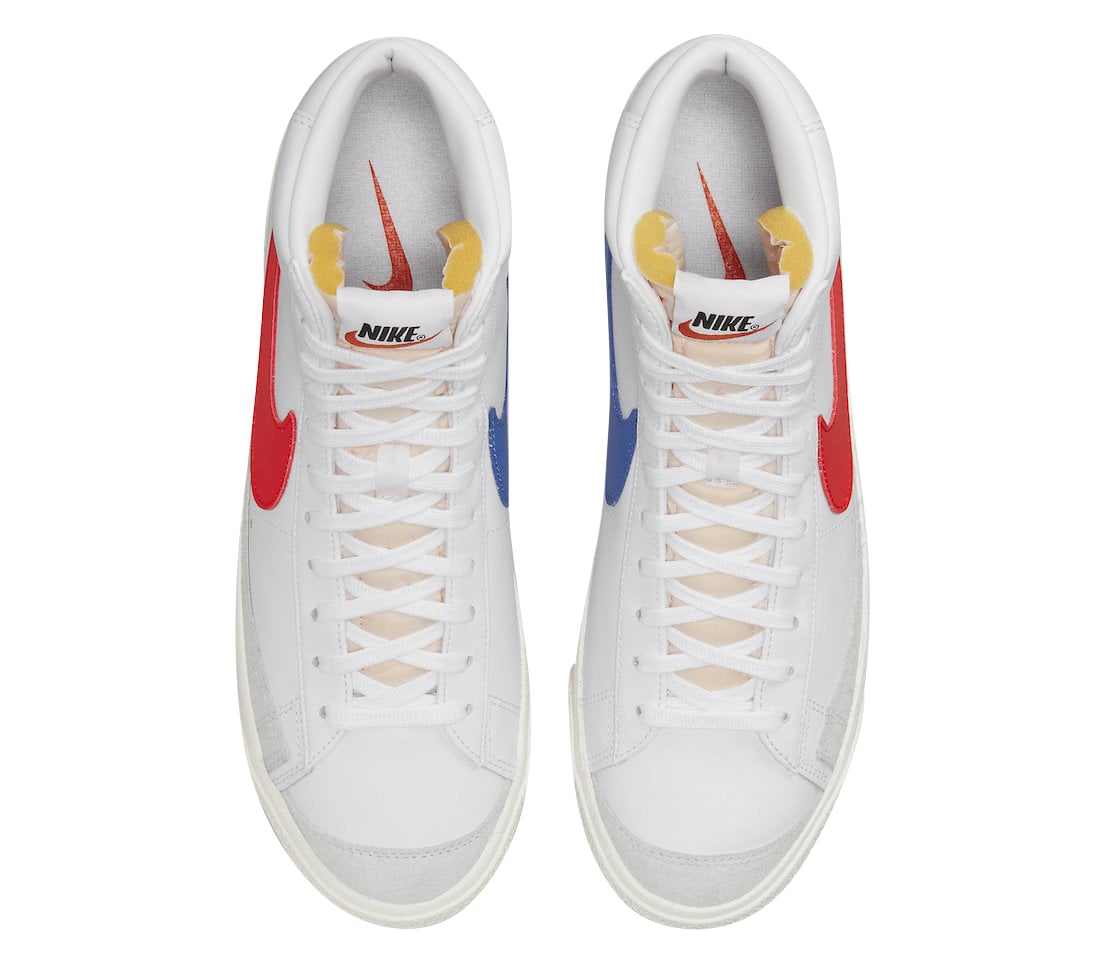 Nike Blazer Mid 77 White Red Blue - Image 4