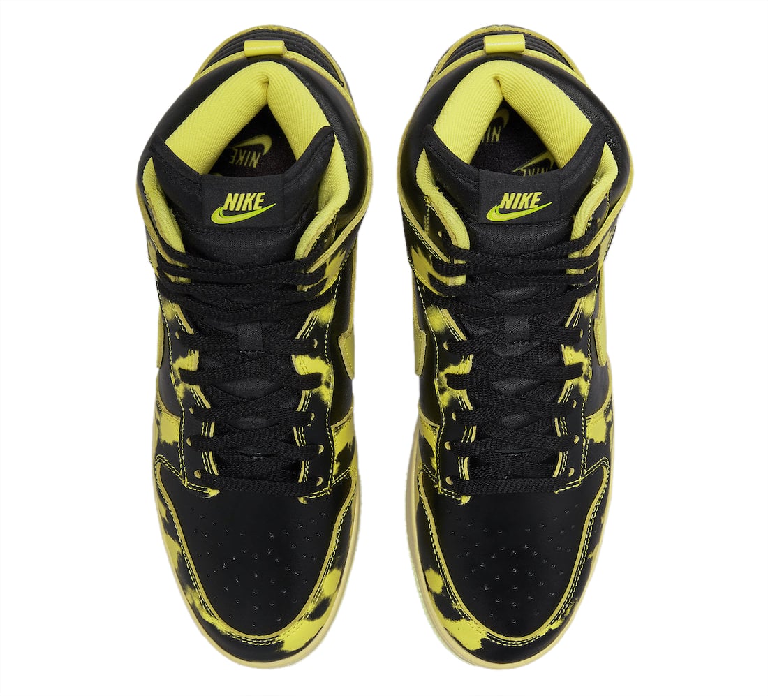 Nike Dunk High 1985 Yellow Acid Wash - Image 4
