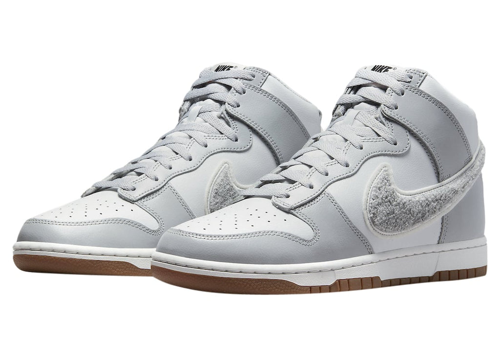 Nike Dunk High Chenille Swoosh White Grey - Image 2