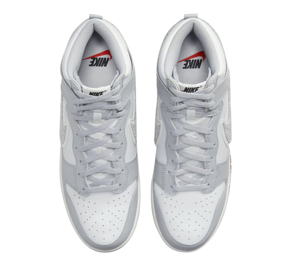 Nike Dunk High Chenille Swoosh White Grey - Image 4