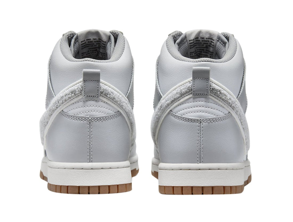 Nike Dunk High Chenille Swoosh White Grey - Image 5