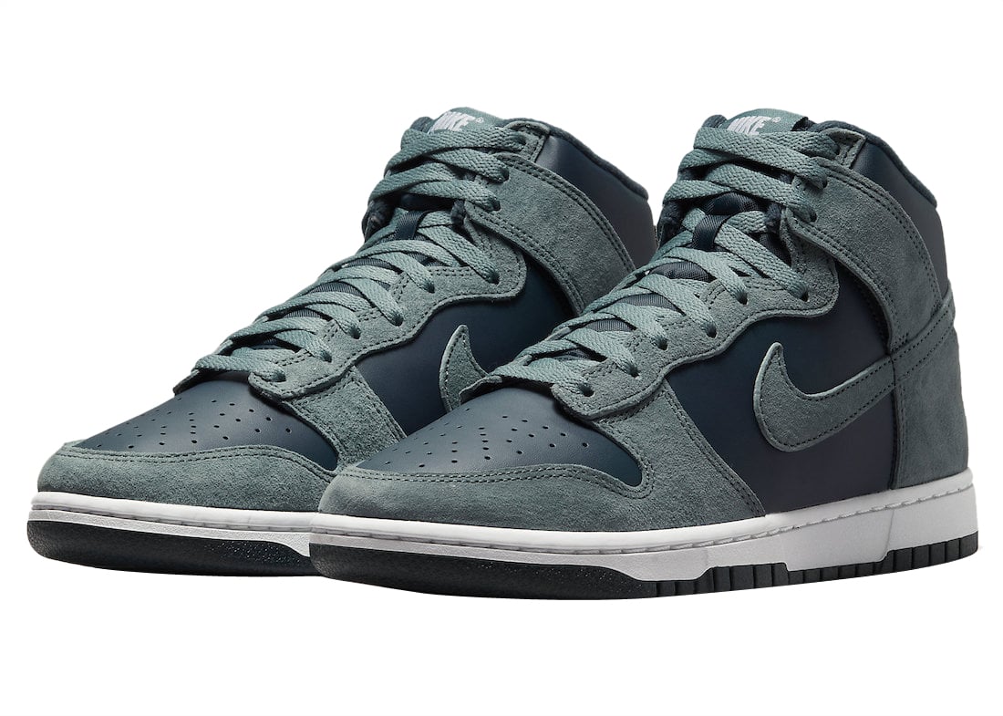 Nike Dunk High Teal Suede - Image 2