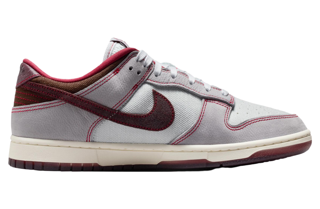 Nike Dunk Low Canvas Wolf Grey / Team Red - Image 5