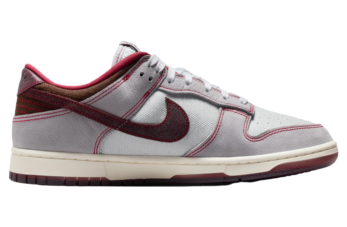 Nike Dunk Low Canvas Wolf Grey / Team Red - Image 5