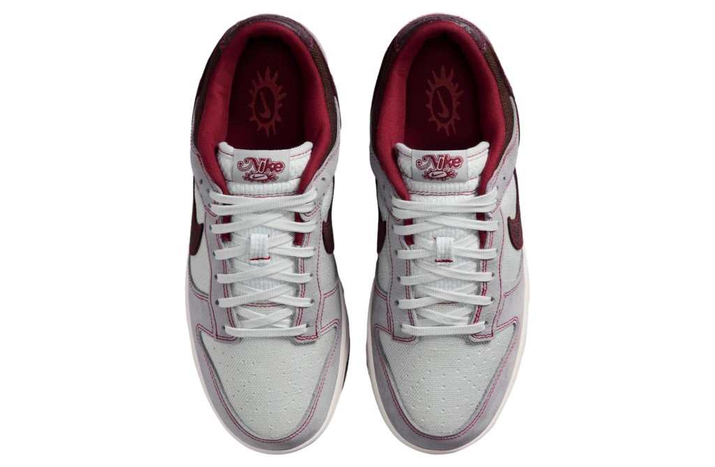 Nike Dunk Low Canvas Wolf Grey / Team Red - Image 6
