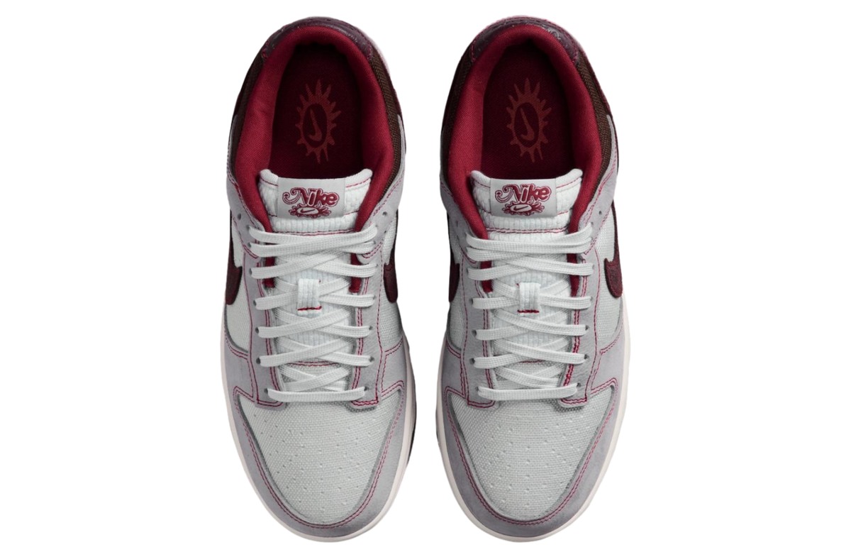 Nike Dunk Low Canvas Wolf Grey / Team Red - Image 6