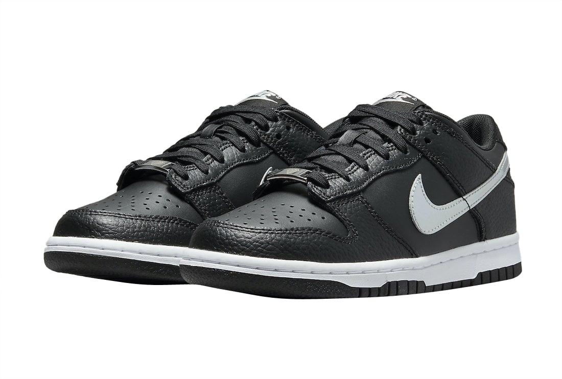 Nike Dunk Low GS Black Silver - Image 2