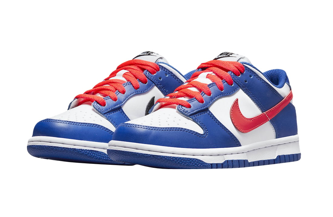 Nike Dunk Low GS Bright Crimson Game Royal - Image 2