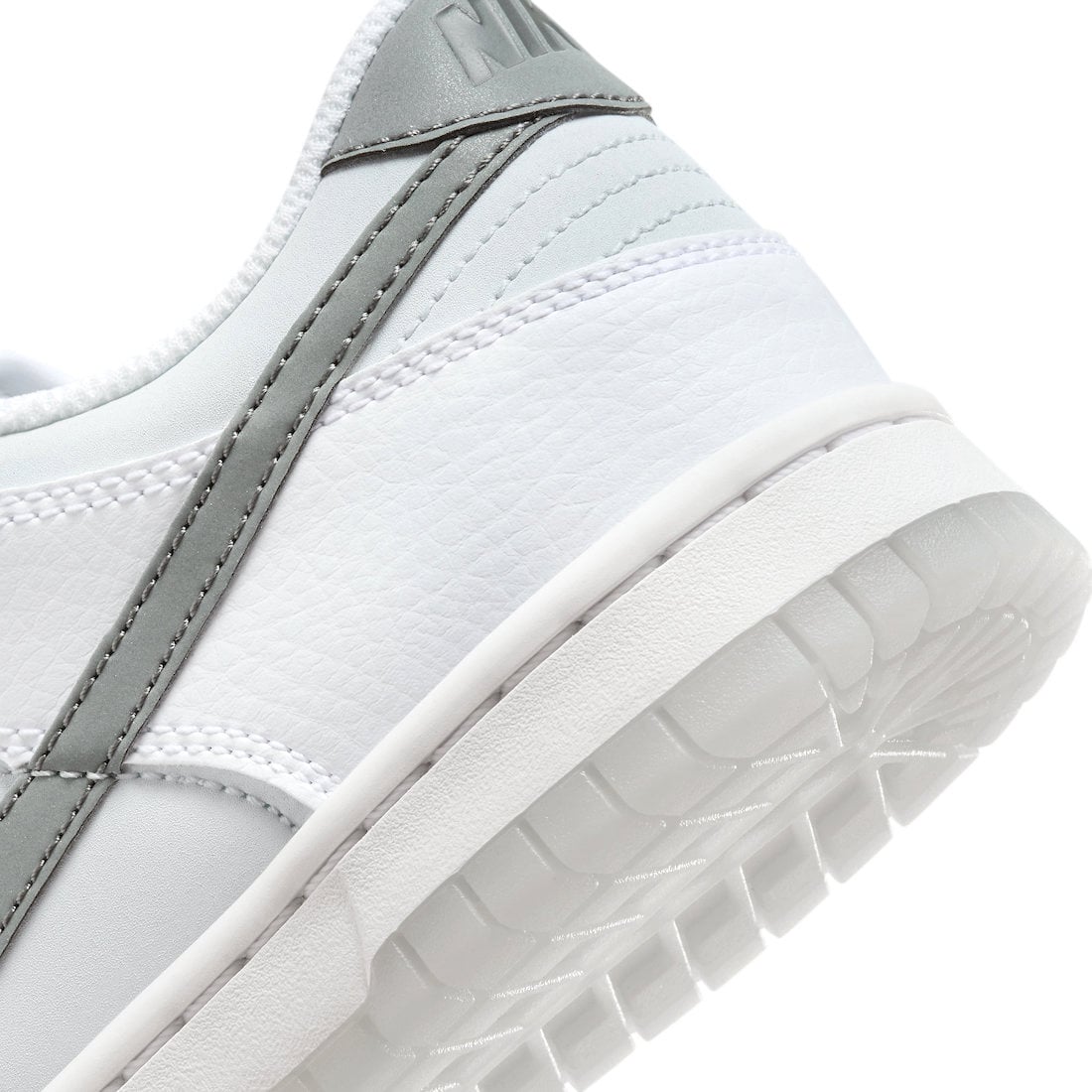Nike Dunk Low GS Grey White Reflective Swoosh - Image 8