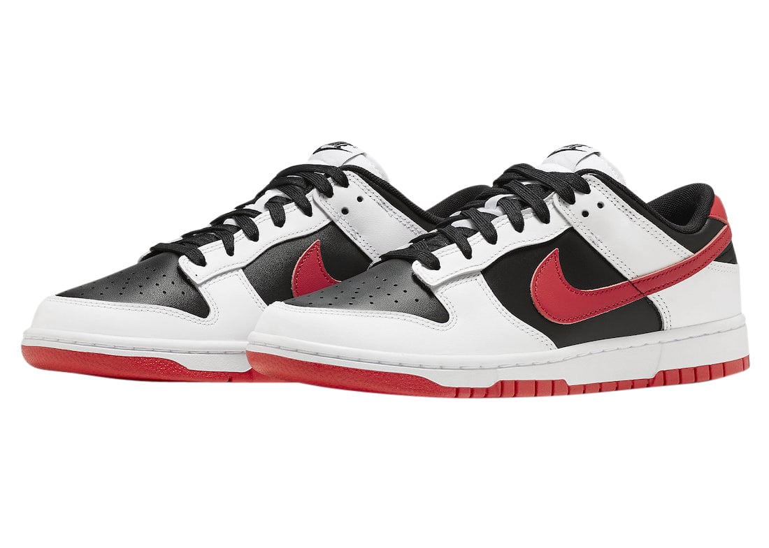 Nike Dunk Low White Black University Red - Image 2