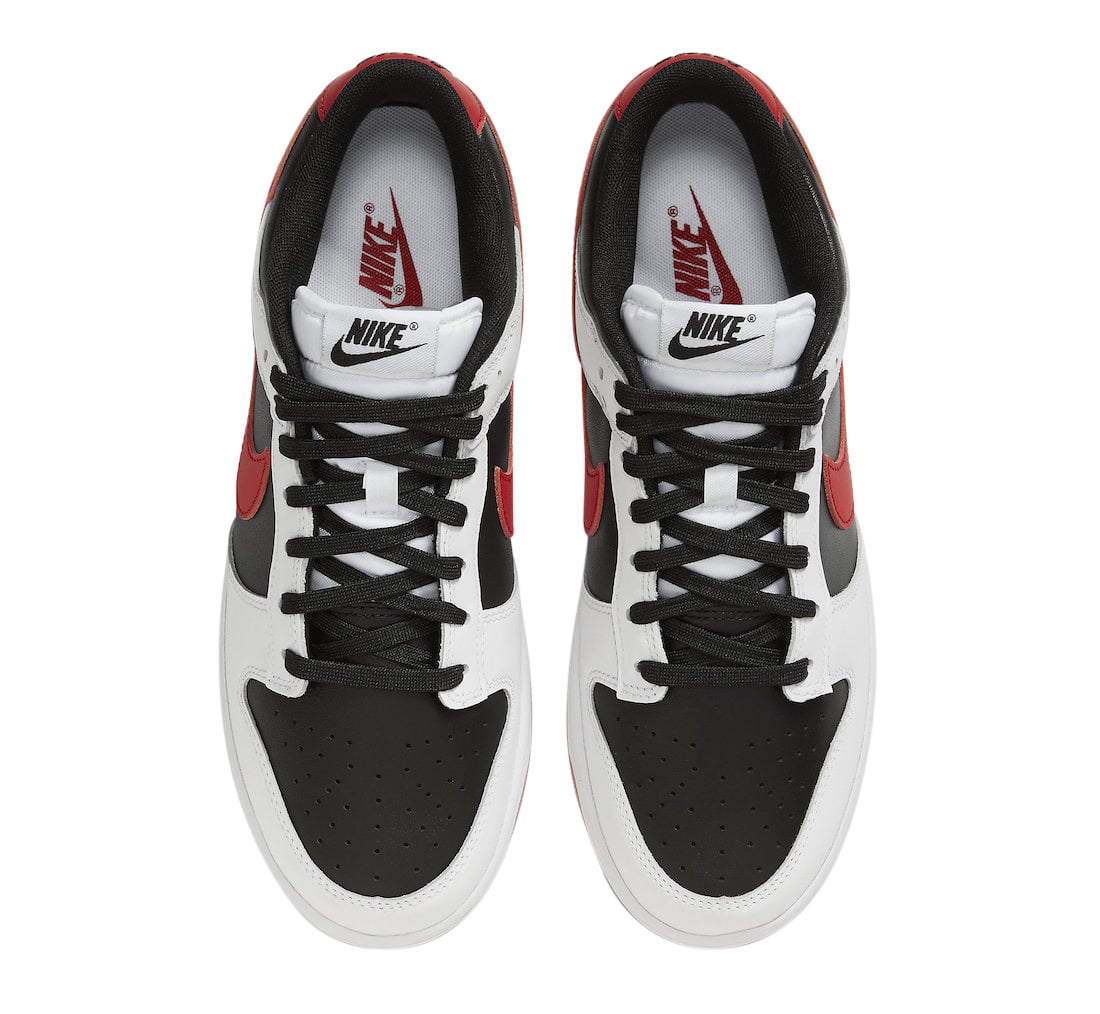 Nike Dunk Low White Black University Red - Image 4