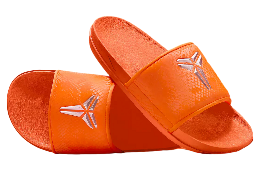 Nike Kobe Offcourt Slides Safety Orange / Metallic Silver - Image 2