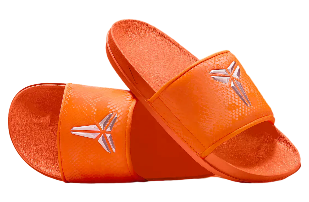 Nike Kobe Offcourt Slides Safety Orange / Metallic Silver - Image 2