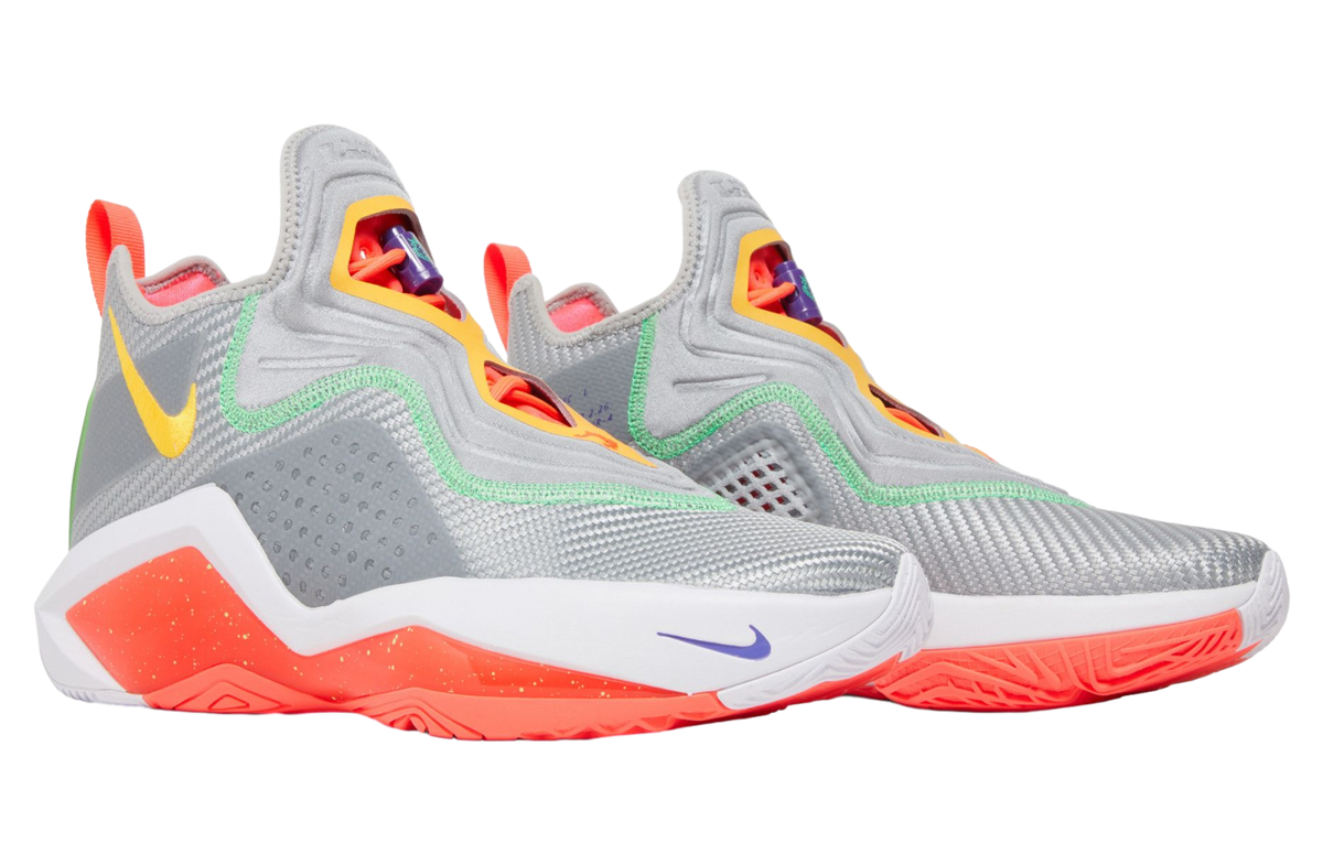 Nike Lebron Soldier 14 Hare Metallic Silver / Bright Citrus - Image 5