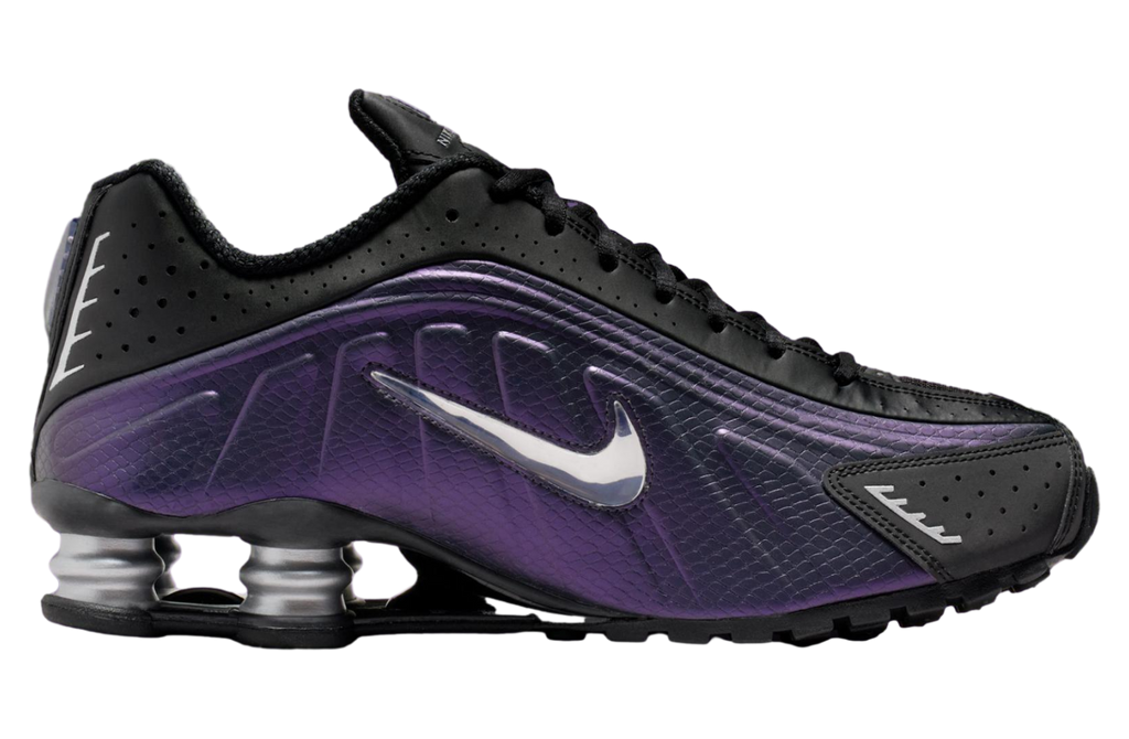 Nike Shox R4 Black / Metallic Silver / Purple Dynasty - Image 5