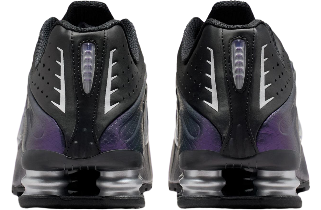 Nike Shox R4 Black / Metallic Silver / Purple Dynasty - Image 7