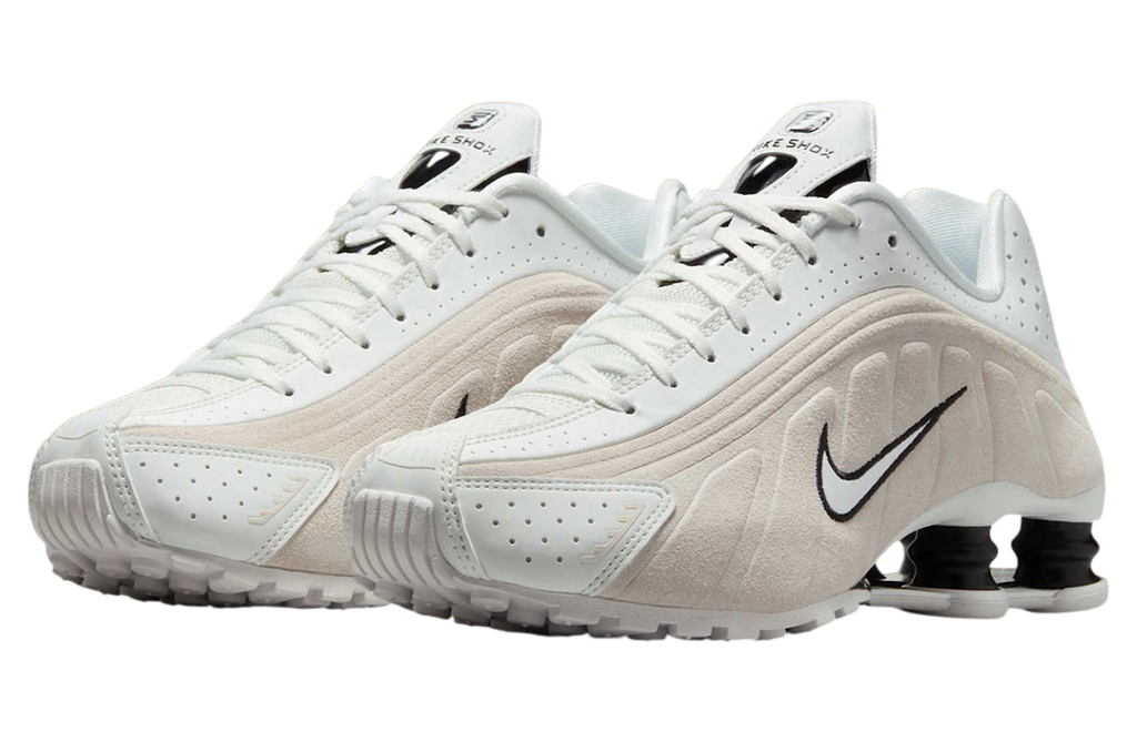 Nike Shox R4 WMNS White Black Suede - Image 2