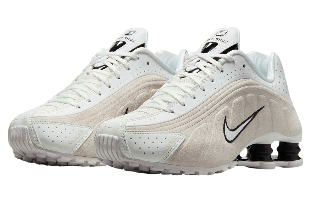 Nike Shox R4 WMNS White Black Suede - Image 2