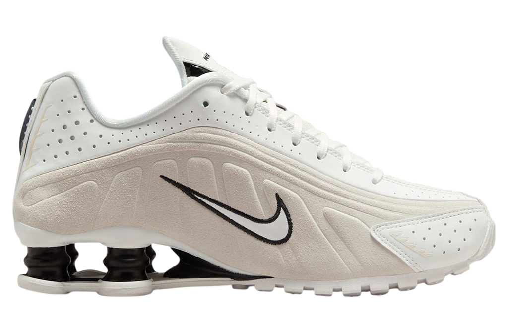 Nike Shox R4 WMNS White Black Suede - Image 3