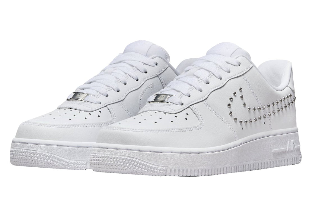 Nike WMNS Air Force 1 Low Stud Swoosh White Metallic Silver - Image 2
