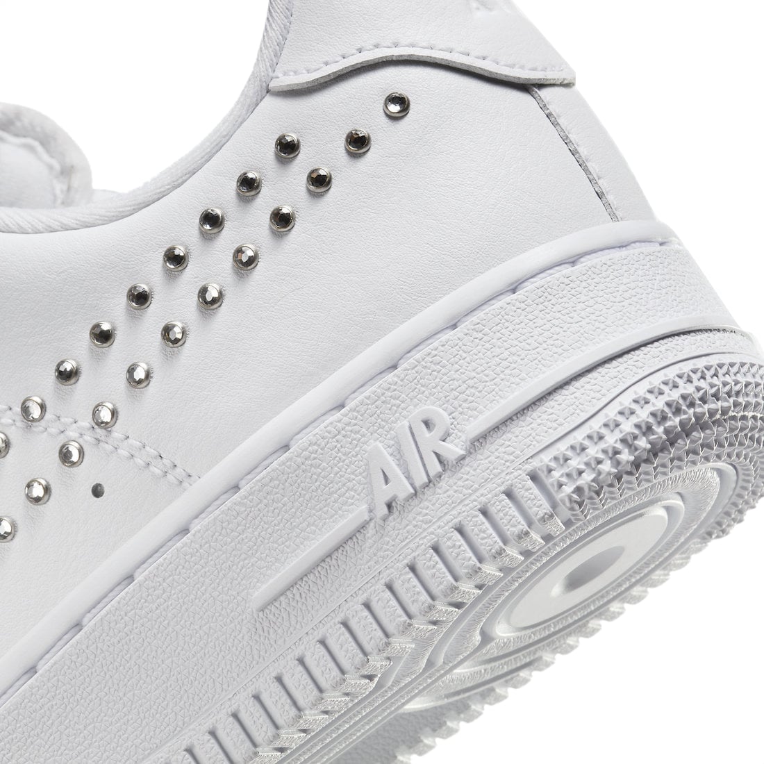 Nike WMNS Air Force 1 Low Stud Swoosh White Metallic Silver - Image 8