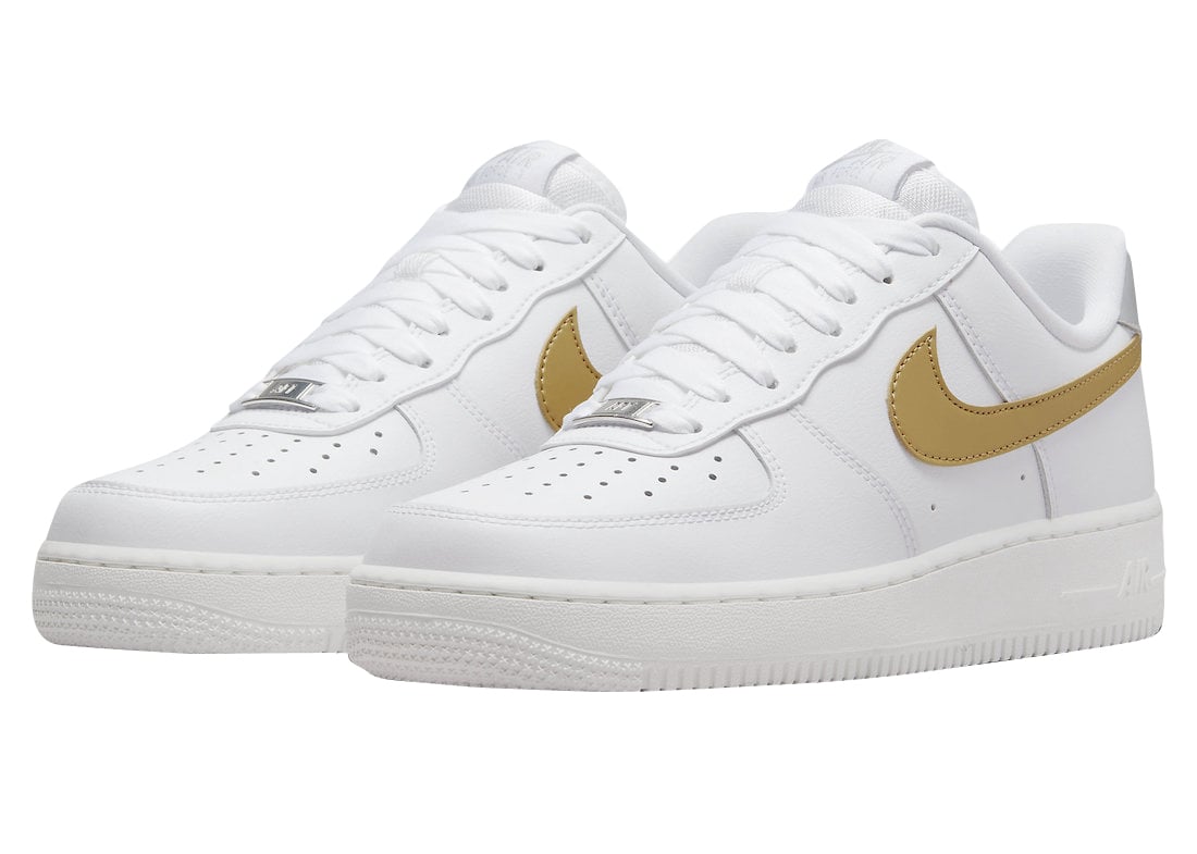 Nike WMNS Air Force 1 Low White Gold Silver - Image 2