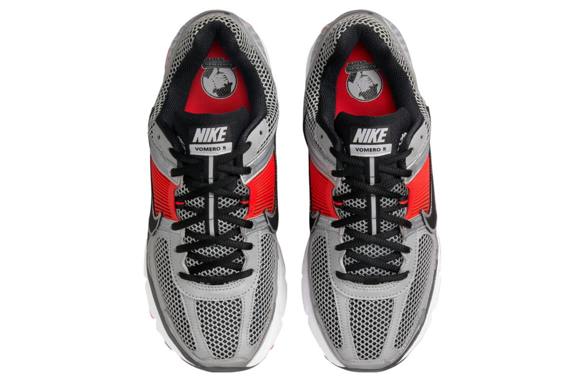 Nike Zoom Vomero 5 Metallic Silver / Bright Crimson - Image 4