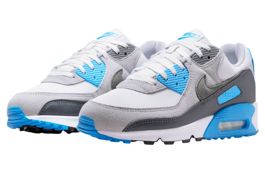 Nikes Air Max 90 Platinum Tint / Blue Lightning - Image 3