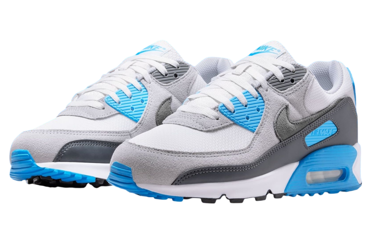 Nikes Air Max 90 Platinum Tint / Blue Lightning - Image 3